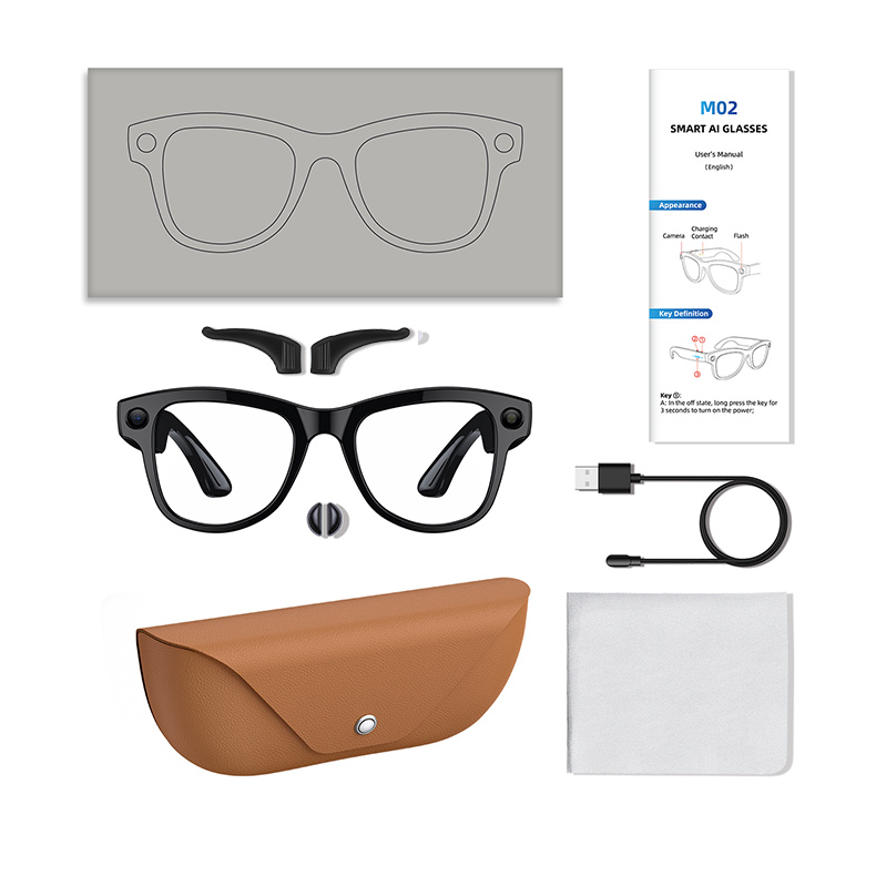 M02X 8MP camera anti-shake WiFi AI smart glasses